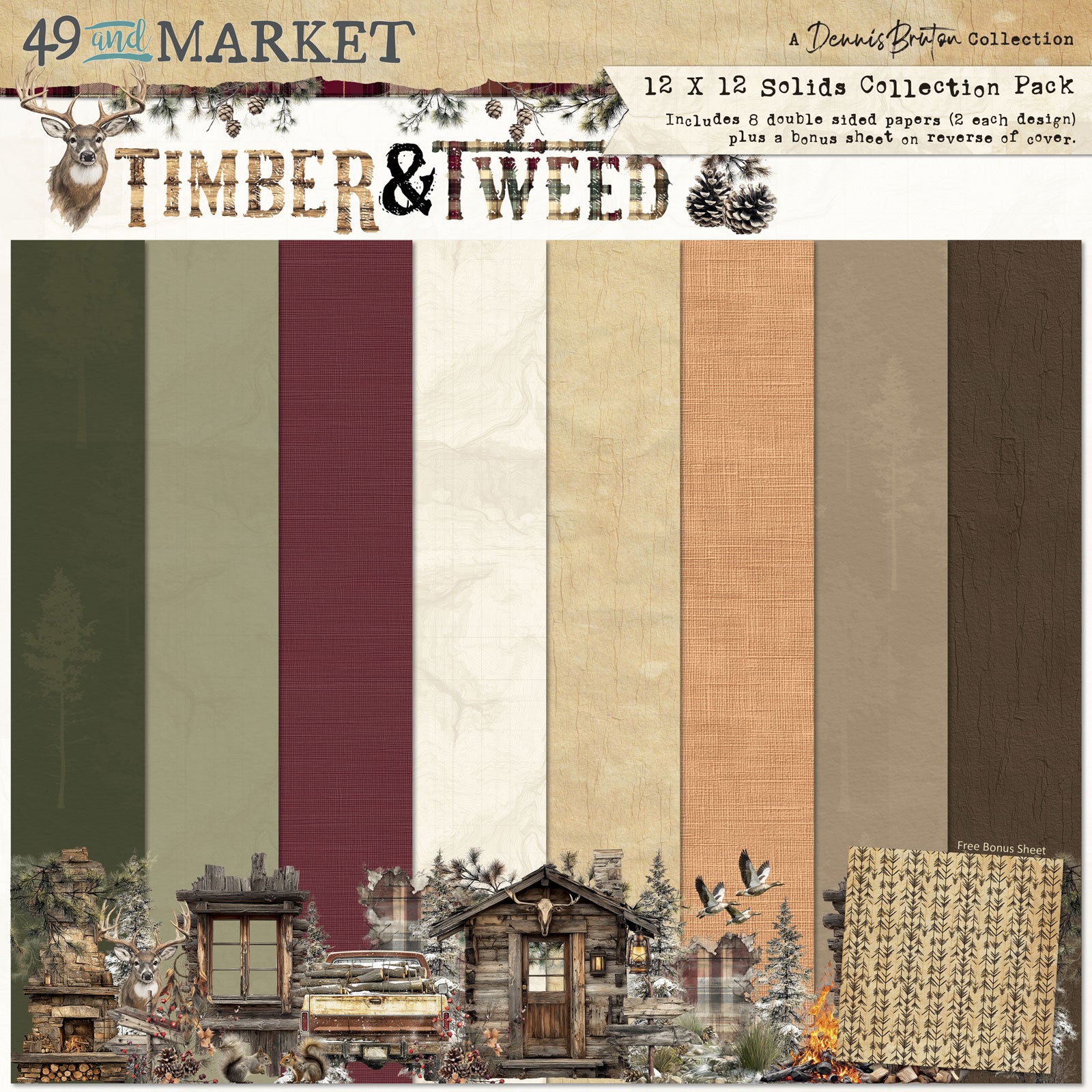 49 & Market Timber & Tweed 12x12 Solids Collection Pack